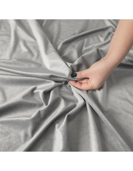 VELVI Zasłona gotowa na przelotkach, szerokość 140 x wysokość 230cm, kolor 022 chłodny szary VELVI0