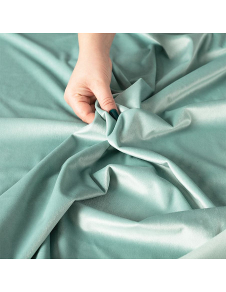 VELVI Zasłona gotowa na przelotkach, szerokość 140 x wysokość 250cm, kolor 007 miętowy VELVI0