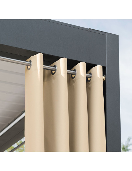 GARDENIA Zasłona gotowa na przelotkach, szerokość 140cm x wysokość 200cm, kolor 002 ciemny kremowy TD0025