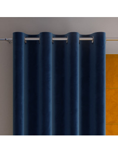 VELVI Zasłona gotowa na przelotkach, szerokość 140 x wysokość 230cm, kolor 011 granatowy VELVI0