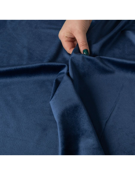 VELVI Zasłona gotowa na przelotkach, szerokość 140 x wysokość 230cm, kolor 011 granatowy VELVI0