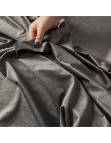 VELVI Zasłona gotowa na przelotkach, szerokość 140 x wysokość 240cm, kolor 006 ciemny szary antracytowy VELVI0