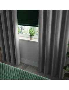 VELVI Zasłona gotowa na przelotkach, szerokość 140 x wysokość 260cm, kolor 006 ciemny szary antracytowy VELVI0 2