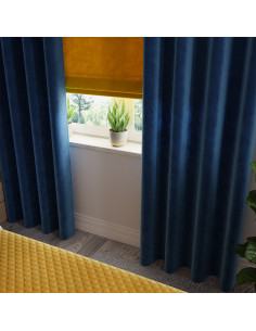 VELVI Zasłona gotowa na przelotkach, szerokość 140 x wysokość 240cm, kolor 011 granatowy VELVI0 2
