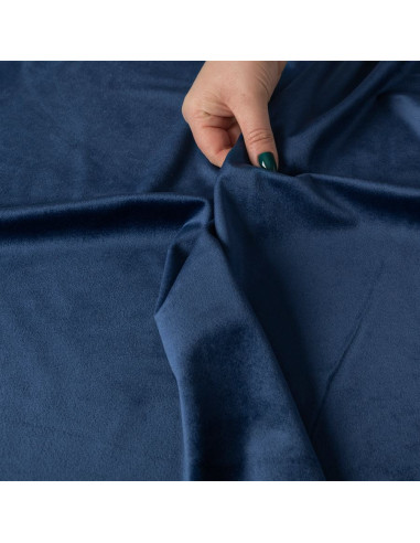 VELVI Zasłona gotowa na przelotkach, szerokość 140 x wysokość 240cm, kolor 011 granatowy VELVI0