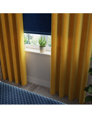 VELVI Zasłona gotowa na przelotkach, szerokość 140 x wysokość 260cm, kolor 019 szafranowy VELVI0