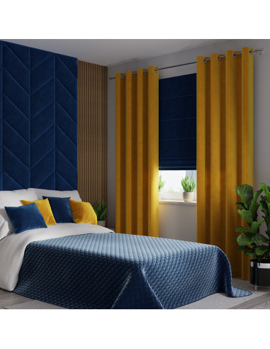 VELVI Zasłona gotowa na przelotkach, szerokość 140 x wysokość 260cm, kolor 019 szafranowy VELVI0