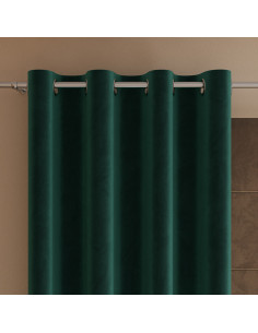 VELVI Zasłona gotowa na przelotkach, szerokość 140 x wysokość 250cm, kolor 012 szmaragdowy zielony VELVI0