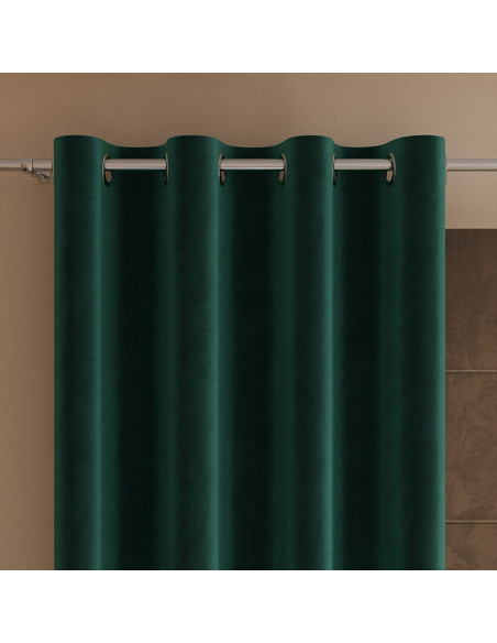 VELVI Zasłona gotowa na przelotkach, szerokość 140 x wysokość 250cm, kolor 012 szmaragdowy zielony VELVI0