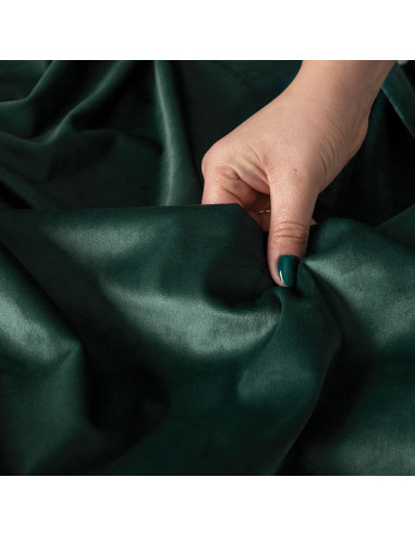 VELVI Zasłona gotowa na przelotkach, szerokość 140 x wysokość 250cm, kolor 012 szmaragdowy zielony VELVI0