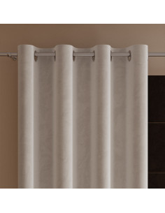 VELVI Zasłona gotowa na przelotkach, szerokość 140 x wysokość 260cm, kolor 018 ciepły jasny szary VELVI0