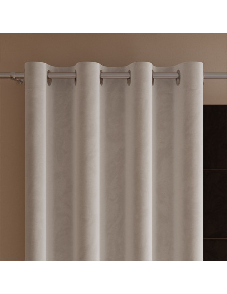 VELVI Zasłona gotowa na przelotkach, szerokość 140 x wysokość 260cm, kolor 018 ciepły jasny szary VELVI0