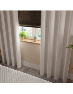 VELVI Zasłona gotowa na przelotkach, szerokość 140 x wysokość 260cm, kolor 018 ciepły jasny szary VELVI0 2