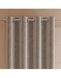 VELVI Zasłona gotowa na przelotkach, szerokość 140 x wysokość 250cm, kolor 017 szaro-beżowy VELVI0