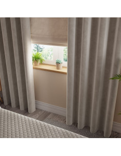 VELVI Zasłona gotowa na przelotkach, szerokość 140 x wysokość 250cm, kolor 017 szaro-beżowy VELVI0 2