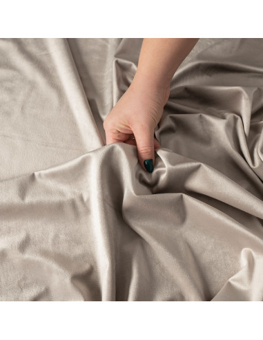 VELVI Zasłona gotowa na przelotkach, szerokość 140 x wysokość 250cm, kolor 017 szaro-beżowy VELVI0