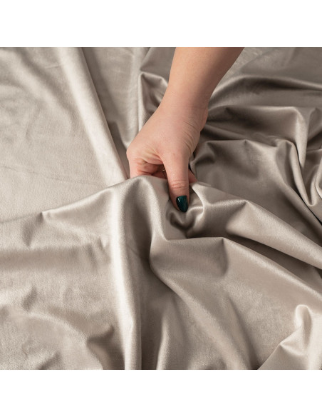 VELVI Zasłona gotowa na przelotkach, szerokość 140 x wysokość 250cm, kolor 017 szaro-beżowy VELVI0