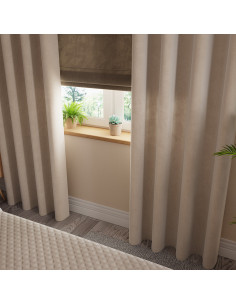 VELVI Zasłona gotowa na przelotkach, szerokość 140 x wysokość 250cm, kolor 015 ciemny kremowy VELVI0 2