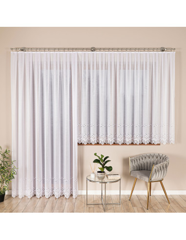 JAGODA Firanka żakardowa gotowa, szerokość 300 x wysokość 250cm, kolor 001 biały 018534