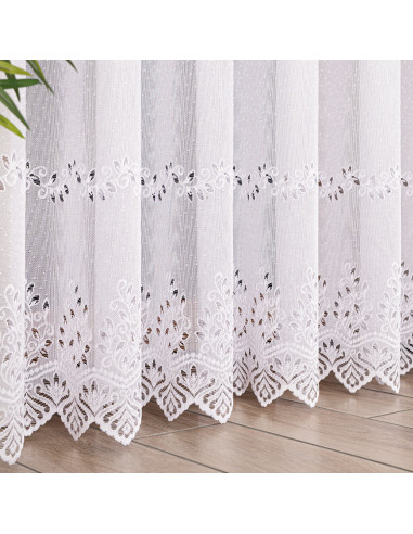 JAGODA Firanka żakardowa gotowa, szerokość 300 x wysokość 250cm, kolor 001 biały 018534