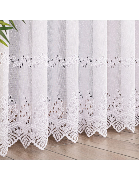 JAGODA Firanka żakardowa gotowa, szerokość 300 x wysokość 250cm, kolor 001 biały 018534