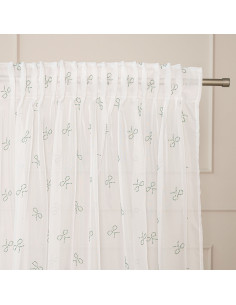 RIBBON Firana gotowa na woalu w diamentowe kokardki, na taśmie, z ołowianką, szerokość 140 x wysokość 250cm, kolor 003 bi 2