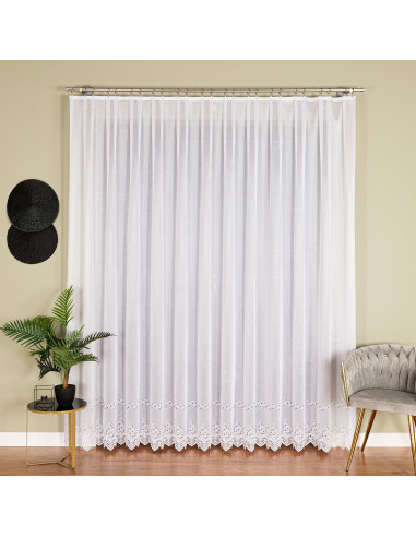 JAGODA Firanka żakardowa gotowa, szerokość 400 x wysokość 250cm, kolor 001 biały 018534