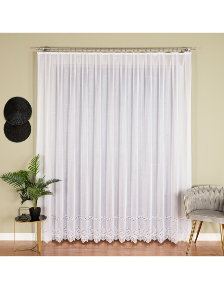 JAGODA Firanka żakardowa gotowa, szerokość 400 x wysokość 250cm, kolor 001 biały 018534