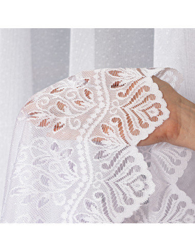 JAGODA Firanka żakardowa gotowa, szerokość 400 x wysokość 250cm, kolor 001 biały 018534