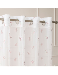 RIBBON Firana gotowa na woalu w diamentowe kokardki, na srebrnych przelotkach, z ołowianką, szerokość 140 x wysokość 250cm 2