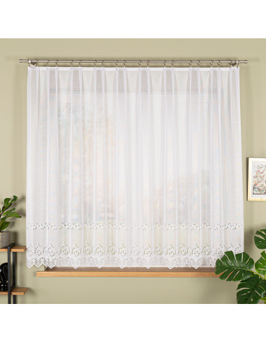 JAGODA Firanka żakardowa gotowa, szerokość 300 x wysokość 160cm, kolor 001 biały 018534