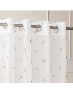 RIBBON Firana gotowa na woalu w diamentowe kokardki, na srebrnych przelotkach, z ołowianką, szerokość 140 x wysokość 250cm 2