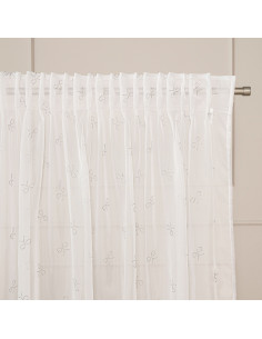 RIBBON Firana gotowa na woalu w diamentowe kokardki, na taśmie, z ołowianką, szerokość 140 x wysokość 250cm, kolor 002 bi 2