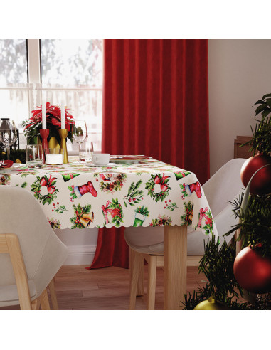 ŚWIĄTECZNY MIX Obrus NINA WODOODPORNA, 140x240cm, kolor 003 czerwony (do wyczerpania zapasu) PBN277