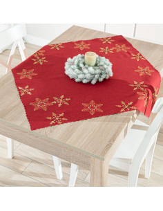 BŁYSZCZĄCE ŚNIEŻYNKI Serweta z haftem, szerokość 85cm x wysokość 85cm, kolor 003 czerwony 640010 2