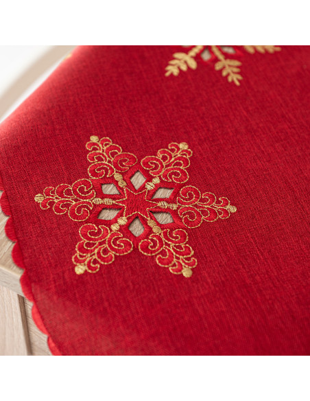 BŁYSZCZĄCE ŚNIEŻYNKI Serweta z haftem, szerokość 85cm x wysokość 85cm, kolor 003 czerwony 640010