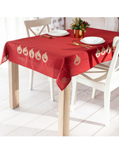 BŁYSZCZĄCY RENIFER Obrus z haftem, szerokość 120cm x wysokość 160cm, kolor 003 czerwony 295157 2