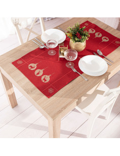 BŁYSZCZĄCY RENIFER Bieżnik z haftem, szerokość 40cm x wysokość 140cm, kolor 003 czerwony 295157 2