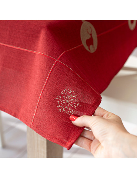 BŁYSZCZĄCY RENIFER Bieżnik z haftem, szerokość 40cm x wysokość 140cm, kolor 003 czerwony 295157