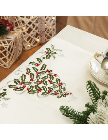 ZIELONY UROK Bieżnik z haftem, szerokość 40cm x wysokość 160cm, kolor 001 biały 892076