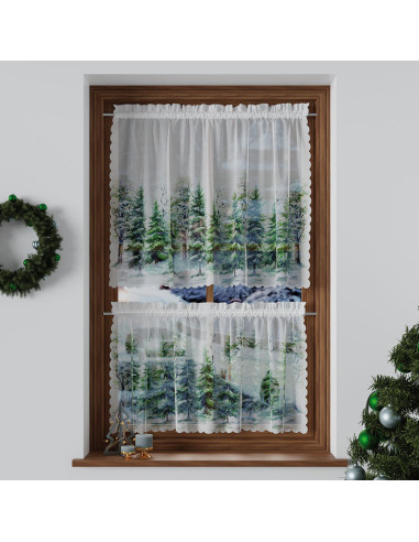 LAS ZIMĄ Zazdrostka woalowa, WOAL, szerokość 100 x wysokość 60cm,  kolor 002 zielony PBN278