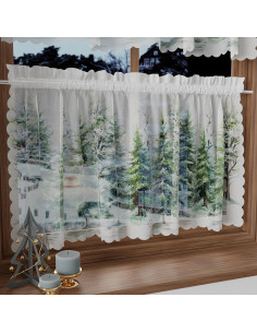 LAS ZIMĄ Zazdrostka woalowa, WOAL, szerokość 100 x wysokość 60cm,  kolor 002 zielony PBN278 2