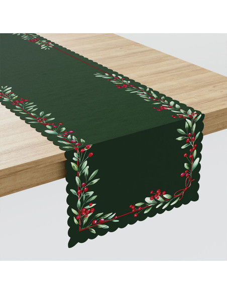 JARZĘBINA Bieżnik NINA WODOODPORNA, 38x180cm, kolor 002 zielony (do wyczerpania zapasu) PBN273