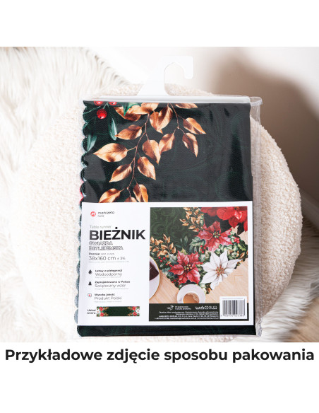 JARZĘBINA Bieżnik NINA WODOODPORNA, 38x180cm, kolor 002 zielony (do wyczerpania zapasu) PBN273