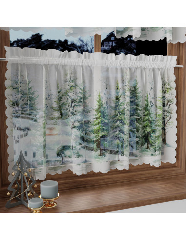 LAS ZIMĄ Zazdrostka woalowa, WOAL, szerokość 100 x wysokość 40cm,  kolor 002 zielony PBN278