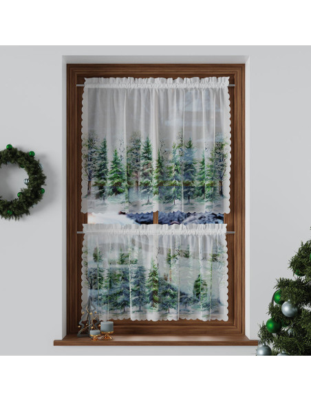 LAS ZIMĄ Zazdrostka woalowa, WOAL, szerokość 100 x wysokość 40cm,  kolor 002 zielony PBN278