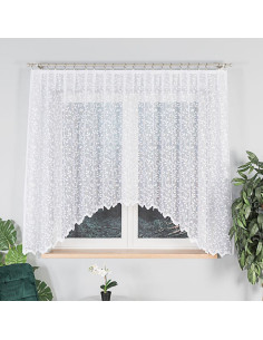 ZUZANNA · Firanka gotowa żakardowa z podcięciem na dole · 300x160 cm · kolor biały