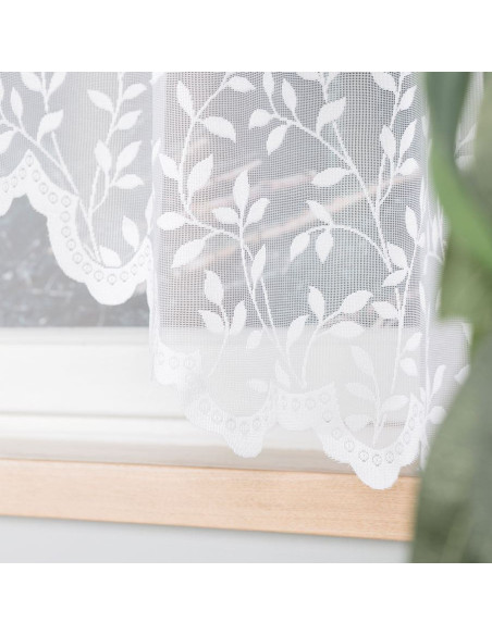 ZUZANNA · Firanka gotowa żakardowa z podcięciem na dole · 300x160 cm · kolor biały
