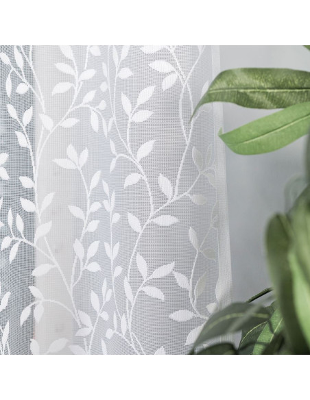 ZUZANNA · Firanka gotowa żakardowa z podcięciem na dole · 300x160 cm · kolor biały