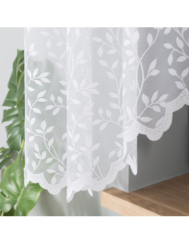 ZUZANNA · Firanka gotowa żakardowa z podcięciem na dole · 300x160 cm · kolor biały